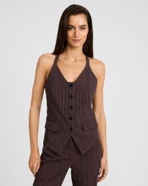 Express Striped Sleeveless Racerback Blazer Vest at Express